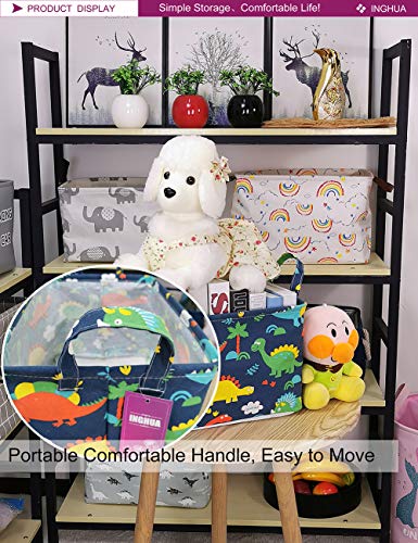 Rectangular Storage Basket Fabric Organizer Bin for Toys,Books,Clothes,Gifts,Pets-Perfect for Home,Office,Nursery,Dorm,Shelf(Rec Forest Dinosaurs) - color: Rec Forest Dinosaurs