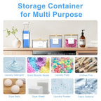 3+1 Pack Laundry Pods Containers & Dryer Sheet Holder & Laundry Detergent Dispenser, Laundry Room Organization and Storage Jars with Lids, Labels and Scoops for Scent Booster, Powder, Pods - color: Wood