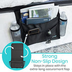 Vive Bedside Caddy - Bed Hanging Organizer - Storage Bag Shelf for College Dorm, Bedroom, Couch, Bunk - 8 Large Pockets with Charger Slots for Men and Women - Slides Under Mattress - Handle for Travel