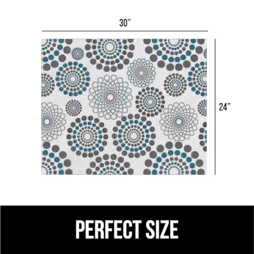 GORILLA GRIP LeakGuard Non-Adhesive Under Sink Mat for Kitchen Cabinet, Waterproof Quick Dry Shelf Liner, Durable Absorbent Felt Mats for Bathroom Sink, Cabinets, Dresser, 24x30 Spiral Gray Turquoise - color: Spiral: Gray/White/Turquoise, size: 24"W x 30"