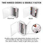 Makartt Nail Polish Organizer: Clear Nail Polish Holder for 48 Bottles, Portable Sturdy Gel Polishs Organizer Case with 8 Adjustable Dividers, Double-Sided Opening Space Saver for Salon & Home Use - size: Clear 48 bottles