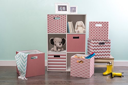 DII Poly-Cube Storage Collection Hard Sided, Collapsible Solid, Small, Rose - color: Rose, size: Small Square, 11x11x11"
