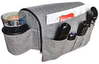 Couch Cup Holder Caddy - Armchair Caddy Remote Control Holder Armrest Organizer Recliner or Sofa - Anti Slip Arm Rest for Drink 5 Pockets for Snacks Gray (6 Inches) - size: 6 Inches