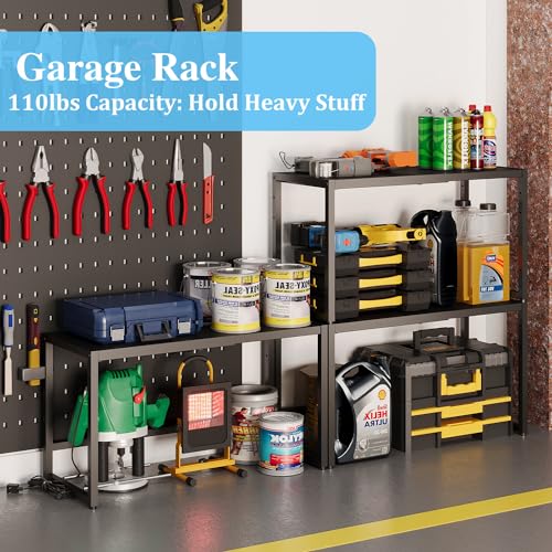 Expandable Metal Storage Shelves, 110LBS Heavy Duty Shelving Units and Storage For Pots Pans Small Appliances, Adjustable Metal Storage Shelf Rack For Kitchen Cabinets Closet Pantry Warehouse Garage - size: 1 Tier：11.8"D x 28.9"W x 16.3"H