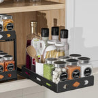 BOIVSHI Pull Out Spice Rack Organizer for Cabinet, Heavy Duty-Slide Out Spice Rack, Vertical Spice Rack for Kitchen Cabinet and Pantry (6.3''Wx10.5''Dx2.8''H, Metal Black) - size: 6.3''Wx10.5''Dx2.8''H,1 Tier