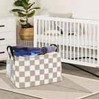 FANKANG Storage Bins,Nursery Hamper Canvas Laundry Basket Foldable with Waterproof PE Coating Storage Baskets for Boys and Girls, Office, Bedroom, Clothes,Toys(Rec-Beige flag ） - color: Rec-Beige flag