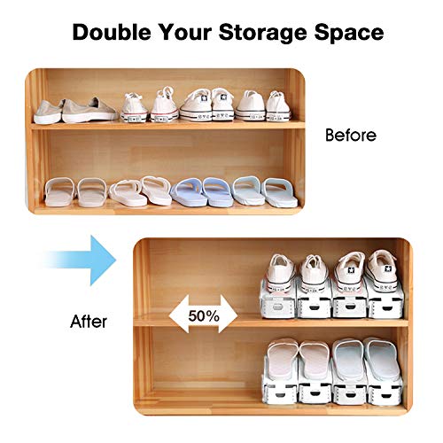 Neprock Shoes Organizer for Closet, Shoe Rack Organizador De Zapatos for Closet Organization, Shoe Slots Organizer Shoe Storage Shoe Holder Space Saver for Entryway(36-Pack)(White) - color: White, size: 36 Pack