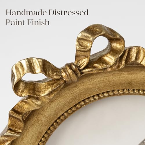 AELS Decorative Wall Hooks with 4"x4" Bow Picture Frame, Vintage Photo Holder with Golden Hook for Coats, Purses, Towels and Keys, Ideal for Entryway, Bedroom or Wedding Decor, Gift Ideas - color: 4X4