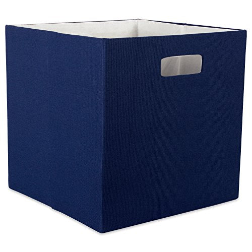 DII Poly-Cube Storage Collection Hard Sided, Collapsible Solid, Large, Nautical Blue - color: Blue, size: Large Square, 13x13x13"