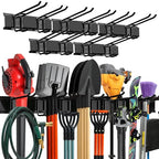 TIDYME Garage Wall Organizer | 80" Heavy-Duty Tool Storage Rack | Adjustable Double-Layer Hooks | 500 lbs Capacity | Carbon Steel Wall Mount Holder for Shovels, Rakes, Ladders & Power Tools - size: 80" (0 Shelves)
