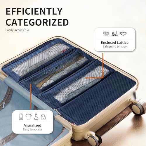 Suitcase Organizer Travel Bags Organizer for Luggage Compression Hanging Packing Cubes for Travel Carry on Closet (Bag Only) - color: Dark Blue, size: Medium