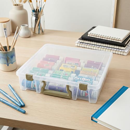 ArtBin Super Satchel 1 Compartment Box Clear Craft Organizer Storage Case - color: Gold, size: 1 Pack