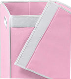 Simple Houseware Foldable Laundry Hamper Basket with Lid, Pink - color: Pink