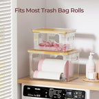 Delamu Acrylic Trash Bag Holder, 2 Pack (XL+S) Stackable Garbage Bag Dispenser, Clear Organizer Bins for Under Sink Organization, Pantry Storage, Cabinet, Kitchen, Laundry, Bathroom - size: XL+S-2 Pack