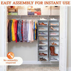 Ofiray-home Hanging Shoe Organizer for Closet, 8 Tier Closet Shoe Organizer with Adjustable Shelves for Boots, Heavy Duty Hanging Closet Organizer, Shoe Storage Organizer for Closet Rod