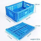 Collapsible Storage Bin Containe， 52 Liter Transfer box,crate Transit storage of various items (23.6" L x 15.7" W x 8.6" H-two) - size: 23.6" L x 15.7" W x 8.6" H-two
