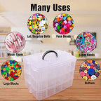SGHUO 3-Tier Stackable Storage Container Box with Dividers-30 Compartments, Bead Organizers for Art Craft Storage, Washi Tape, Kids Toys, Jewelry, Beauty & Sewing Supplies - style: 3 tier