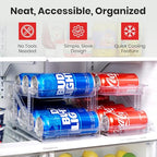 Expandable Soda Can Dispenser For Fridge - 2-Pack - Clear Transparent Soda Can Organizer For Refrigerator, Kitchen, and Pantry Storage Organizer for Cans, Beverage Bottle, Canned Food & Bottles