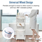 Japard 83 Litres Rolling Laundry Hamper Ultra Slim, Vertical 3 Sorter Cart with Wheels and Breaks, 3-tier Baskets Detachable for Dorm, Closet, Easy Assembly White Gray - size: 3 Tier