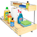 LYNK PROFESSIONAL® SELECT™ Pull Out Under Sink Kitchen Cabinet Organizer - 11.5 in. x 21 inch deep Drawer - Sliding Shelf Organizer and Undersink Storage Shelves - Lifetime Ltd. Warranty – Chrome - color: 11.5"W x 21"D Wood