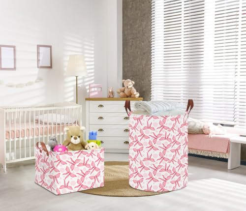 NTAOHAMPER Laundry Hamper,Laundry Basket,Baby Nursery Hamper,Waterproof Storage Bin,Clothes Organizer Basket,Room Decor(Pink Bowknot) - color: Pink Bowknot