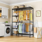 Ulif F2 Clothes Rack, 5 Tiers Heavy Duty Garment Rack for Bedroom, Freestanding Adjustable Closet Storage Organizer, 46.1" W x 15.4" D x 78.3" H, Load 630lbs, Upgraded Black - color: Black