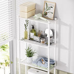 AmazerBath Over The Toilet Storage Bamboo, Bathroom Over Toilet Organizer Rack, 3-Tier Over Toilet Shelf, Space Saver, White - style: White-3-tier