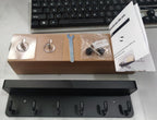 Keys Holder On Wall Adhesive Key Rack with Mail Organizer Wall Mount Key Hanger with 6 Hooks for Entryway Door Hallway and Office (Matte Black)