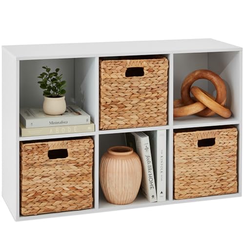 Best Choice Products 6-Cube Storage Organizer, 11in Shelf Opening, Bookcase, Display Shelf, Customizable w/ 3 Removable Back Panels – White - color: White, size: 6-Cube, 11in Shelf Opening
