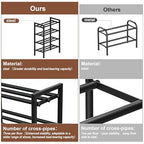 4-Tier Expandable Shoe Rack, Adjustable Shoe Shelf Storage Organizer Heavy Duty Metal Free Standing Shoe Rack for Entryway Closet Doorway (Black) - size: 4 Tier