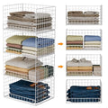 Yociyoga 4-Tier Stackable Closet Organizers and Storage Basket, Foldable Closet Shelf Organizer System, Space-Saving Clothes Storage Drawer Organizer for Wardrobe, White ((Patent 30022416))