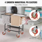 VEVOR Wire Laundry Cart, 2.8Bushel Wire Laundry Basket with Wheels, 26.7''x21.7''x26.4'' Commercial Basket Cart, Steel Frame with Chrome Finish, 4" Casters - size: 2.8 Bushel--26.7''x21.7''x26.4''