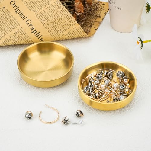 Ring Holder, Jewelry Tray, Gold Small Jewelry Dish for Women and Men, Valentines Day Gifts Trinket Holder