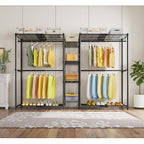 VIPEK X3 Expandable Heavy Duty Clothes Rack Adjustable from 5'2" to 8' with Adjustable Shelves and Hanger Rods, Large Freestanding Clothing Racks Reach-in & Walk-in Closet, Max Load 1210LBS, Black - color: Black, size: X3