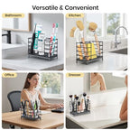 Toothbrush Holder with Quick Drying Mat—Toothbrush and Toothpaste Holders for Bathrooms—5 Slots Openwork Design Black Toothbrush Holder Set,Bathroom Counter Organizer for Electric Toothbrush - size: Large
