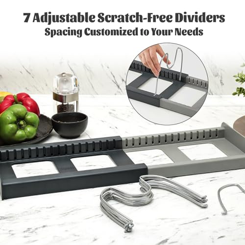 Pot Lid Rack and Baking Pan Cookware Storage Organizers Inside Cabinet for Under Cabinet