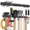 Garden Tool Organizer Wall Mount, 48 inches Tool Storage Rack with Adjustable Hooks, 600lbs Adjustable Heavy Duty Metal Hooks, Yard Shed Rack Holder System Hanging Rake Broom Mop, Father's day gifts - size: 48"