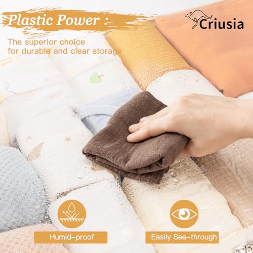 Criusia Under Bed Storage Bins with Clear PVC Lids – 2 Pack Large Underbed Organizers with Heavy-Duty Handles, Reinforced with 800G PP Panels & 80G Non-Woven Fabric – Waterproof & Foldable, Beige - color: 2 Pack Beige