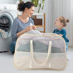 Collapsible Laundry Baskets with Easy Carry Handles, 95L Clothes Hamper for Storage, Foldable Laundry Basket Tear-proof, Large Pop Up Hampers for Laundry, Bedroom, Bathroom, Dorm Beige - style: Beige