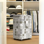Simple Houseware Large 82L Laundry Basket with Wheels, Collapsible Waterproof Hamper with Handles and Mesh Cover, Geometric Gray - color: Gray