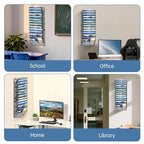 14 Tier Wall Hanging File Organizer, Paper Folder Holder Wall Mounted, Metal Mail Sorter for Office Home School, Black