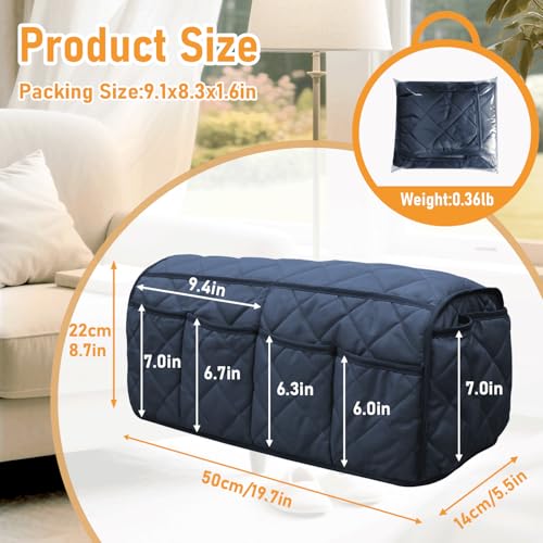 Armchair Caddy, Sofa Armrest Organizer, Non Slip Recliner Organizer, Remote Control Holder for Recliners, Recliner Arm Caddy with 14 Pockets Storage for TV Remote, Phone, Magazine(Blue) - color: Blue