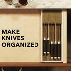 SpaceAid Knife Drawer Organizer Bamboo Insert Dock, Kitchen Steak Knives Holder Organizers Block for Drawer in Storage Organization (Small, White) - size: White, Small