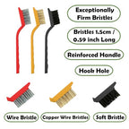 Betanull Crevice Cleaning Brush Set, Multi-Purpose Hard Bristle Brushes for Deep Cleaning Kitchen, Bathroom, Grout, Sink, Cup, Teapot, Bottle, Blender, Corners, Tight Spaces & More