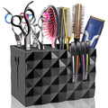 NICEMOVIC Barber Scissors Holder Box, Barber Accessories Barber Supplies, Professional Salon Hairdressing Scissors Rack Holder Storage Organizer for Hairstyling Combs Clips Brushes (Black)
