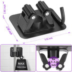 Stainless Steel Broom Holder, Heavy Duty, Rust Resistant, 4 Gripper Positions with 4 Hooks, Black - color: Black