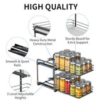 RCHYFEED Spice Rack, 2 Tier Pull out Cabinet Spice Organizer, Height Adjustable Slides out Ultra-smooth Racks for Spice Organization, Seasoning Organizer for Inside Cabinets(7.5" Wx10.5 Dx9.5 H) - size: 2 Tier-7.5''Wx10.5''Dx9.5''H