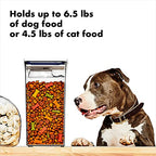 OXO Good Grips Pet POP Container – 6.0 Qt/5.7 L with Half Scoop, Ideal for up to 6.5lbs of Dog Food or 4.5lbs of Cat Food, Airtight Dog and Cat Food Storage Container, BPA Free, Clear - size: Pet POP 6.0 Qt