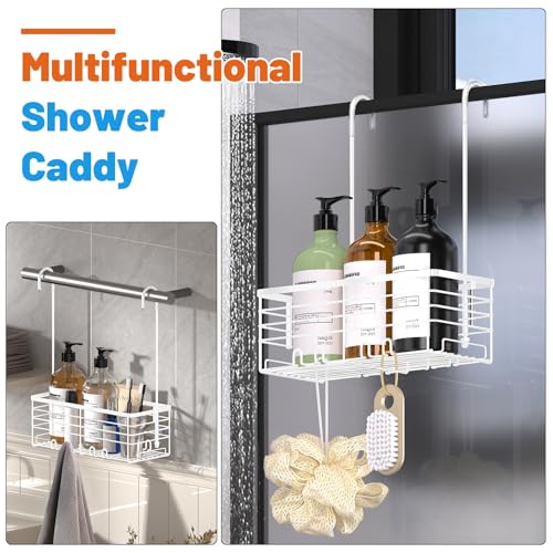 YUOROS Hanging Shower Caddy, Shower Caddies Bathroom Shower Rack Organizer Shampoo Bracket (White) - color: White, size: 1 Tier