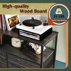 WLIVE Fabric Dresser for Bedroom with Open Shelves, Tall Dresser with 8 Drawers, Storage Tower with Fabric Bins, Chest of Drawers for Closet, Living Room, Hallway, Charcoal Black Wood Grain Print - color: Charcoal Black Wood Grain Print, style: Raised She